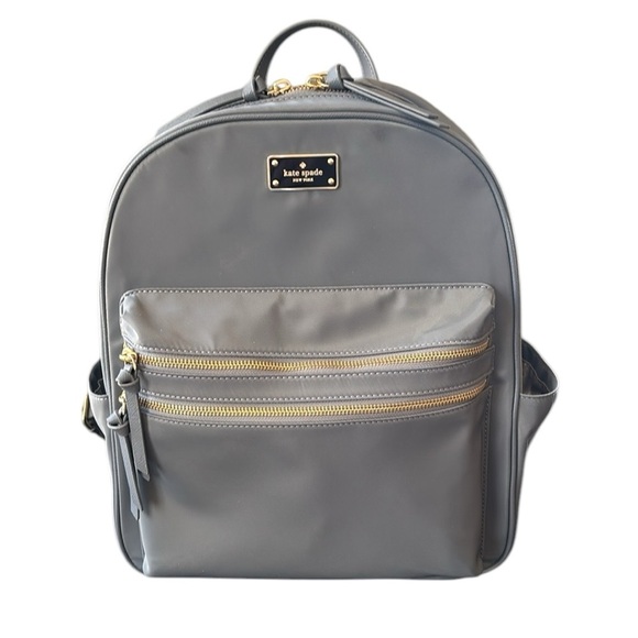 Kate Spade Gray Nylon Backpack Gold Hardware - Picture 1 of 12